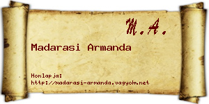 Madarasi Armanda névjegykártya